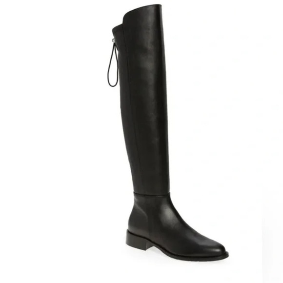 Aquatalia Norina Weatherproof Over The Knee Black Leather Boot 9 - Picture 1 of 7